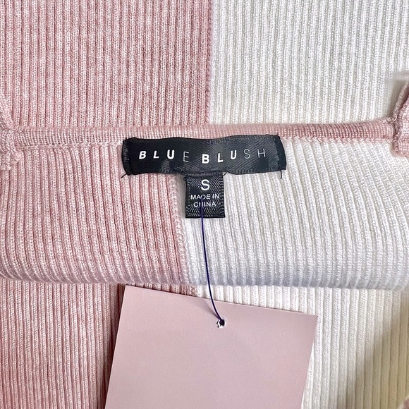 Blue Blush Color Block Sweater Mini Dress - Picture 4 of 4